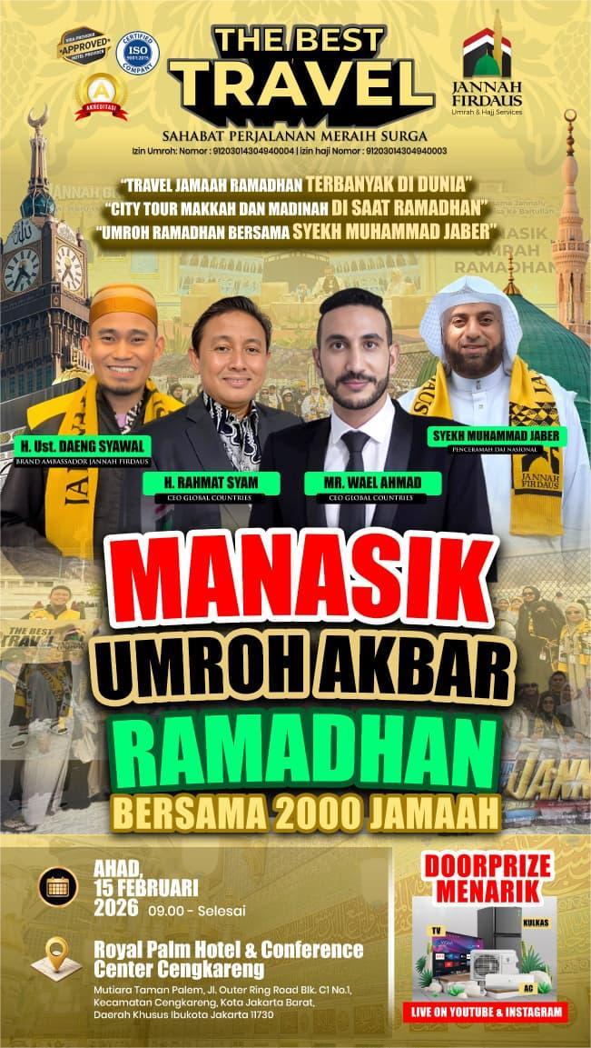 Manasik Umroh Akbar Ramadhan Jannah Firdaus diikuti 2.000 Jamaah
